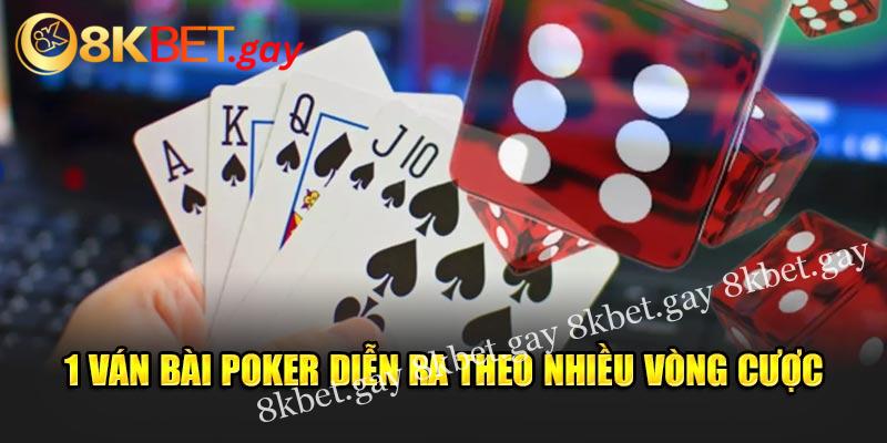 1 ván bài Poker diễn ra theo nhiều vòng cược